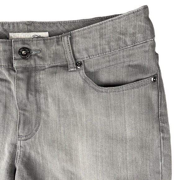 Chicos Jeans 1/M/8 Office Work Capsule Everyday Minimal Basic Comfy Classic Chic - Picture 3 of 15